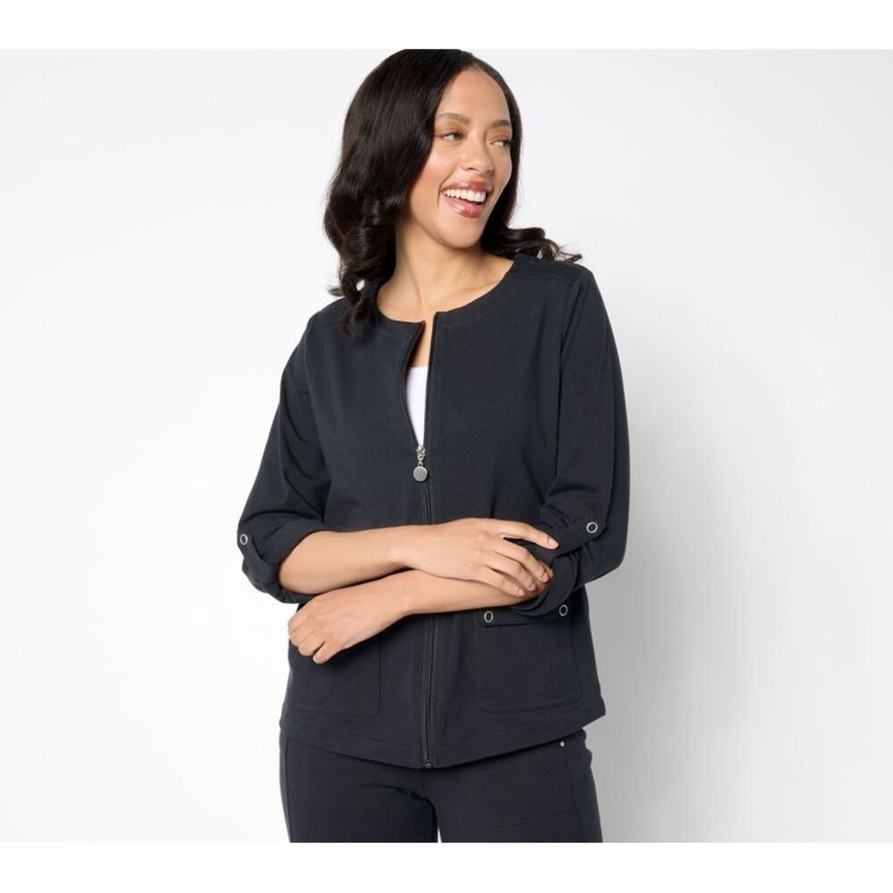 SUNNYLiFE Women's Jacket Sz XS Jersey Collarless Black